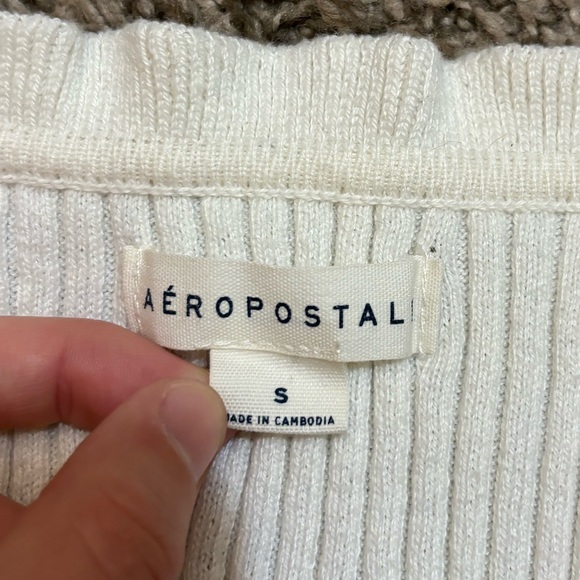 Aeropostale White Purple Crop Top Size Small - Picture 3 of 3